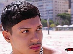 Wow, sucking that beach seller's huge cock!