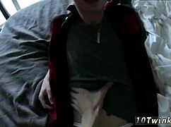 Young twink kisses and has gay bareback sex in full movie