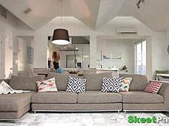 Hot ebony babysitter Kendall Woods bends over for doggystyle blowjob and fucking