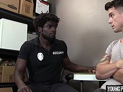 Black cop fucks straight teen first time