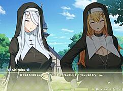 i'm so horny for summer clover's huge boobs in this harem hentai game ep 2 sexy boss offers a quikie