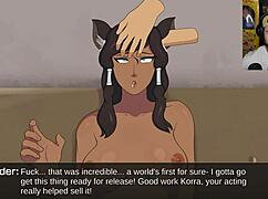 korra's big tits get sucked and she swallows cum as a furry