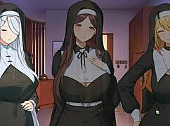 i'm so horny for summer clover's huge boobs in this harem hentai game ep 2 sexy boss offers a quikie