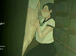 i'm in this ntr sex scene, bent over for doggystyle blowjob