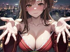 Intense 3D AI fuck with blowjob and pussy masturbation watched by others