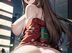 Intense 3D AI fuck with blowjob and pussy masturbation watched by others