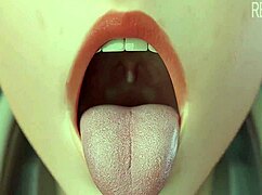 Hey, tracer swallows cum in this cartoon scene! 😏🍆