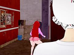 Eris interacts at the gym in mushoku tensei fantasy anime