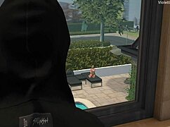 3D Cartoon Neighbor and Stepmom Masturbate by the Pool