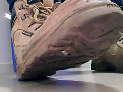 Step gay dad eats rubber from hot dilf stepuncle who had a bad day, feet, gay, fetish