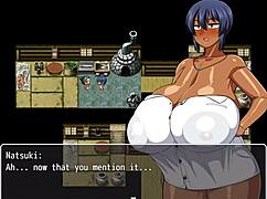 Tanned Natsuki bangs village friends in hentai game ep 19