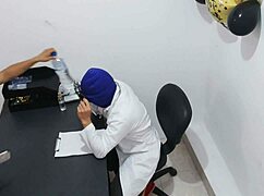 i'm overwhelmed, masked doctor seduced by nurse for office sex