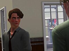 i'm watching corazones criminales chapter 6 with intense yaoi scenes in sims 3