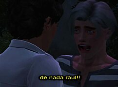 i'm watching corazones criminales chapter 6 with intense yaoi scenes in sims 3