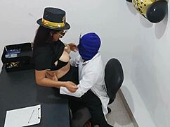 i'm overwhelmed, masked doctor seduced by nurse for office sex