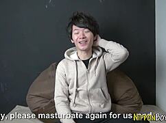 Gay for Pay Asian Teen Sucking Cock in HD Shower Scene with Japanese Twink Handjob