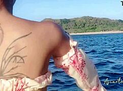 Skinny teen gets cumshot in tight pussy after jet ski fun on beach