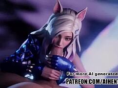 League of Legends Ahri craves making you cum in uncensored hentai. AI-generated Japanese anime action!