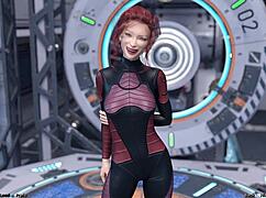 stranded asian milf scientist shows off her space project outfit