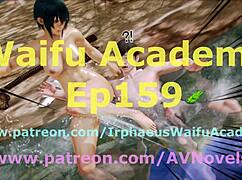 Exploring the academy in a thrilling game adventure with anime elements.