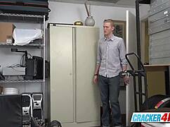 Blonde Gay Guy Sucks Off Director's Big Chocolate Bar At Work In Office With Monster Cock Rimjob