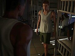 Yo, check this army bathroom blowjob animation with cum swallowing!