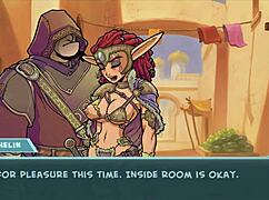 Ashelin, the anime princess with shaved pussy and big tits, gets fucked hard in this hentai game scene?