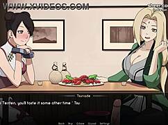 Hey, Tsunade and Tenten give handjobs in a public restaurant scene!