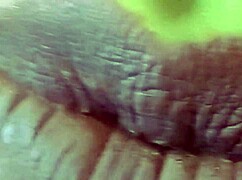 I ride that dildo on my shaved pussy, oh god.