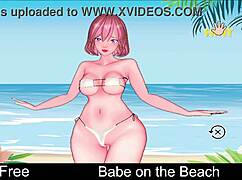 i play games with babe on the beach