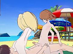 Danganronpa Chihiro Fujisaki And Hiyoko Saionji Engage In Gay ANAL SEX On Beach