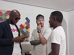 Sweet teen 18+ mell blanco plays with 3 big cocks