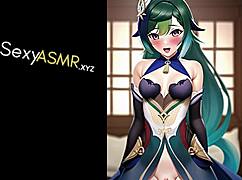 Anime baddie moans in cosplay