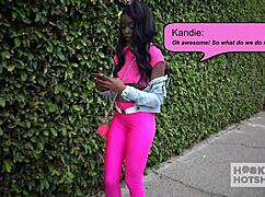 Beautiful black hooker Kandie Monae lets white boy fuck her nasty