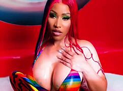Nicki Minaj Shows Off Big Tits in Action
