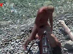 Beach voyeur catches slut wife getting pounded in public.