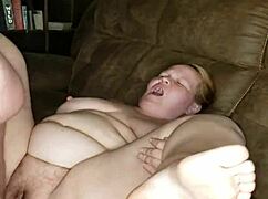 Moaning milf screams while I fuck her in pink thong