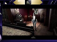 Bodybuilder brunette with big tits in game