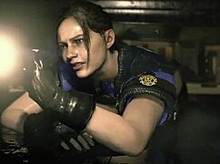 Busty super cop claire redfield dominates with huge tits
