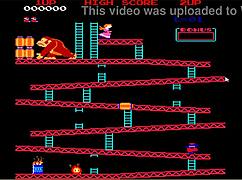 Hot Brunette Plays Donkey Kong Game