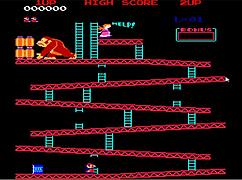 Hot Brunette Plays Donkey Kong Game