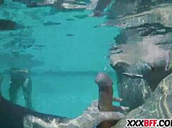 Best Friends Dive into Wild Pool Party with Cock