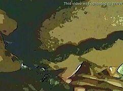 Sensualizing and sucking cock.