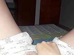 bisexual latina feels urges before work, leading to solo play