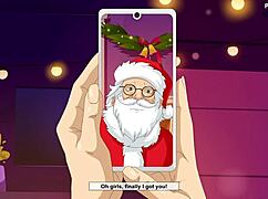 Blonde anime girls dominate wild Christmas party action