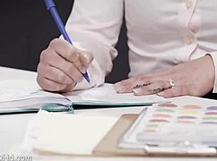 Hot Long-Legged Brunette Rides Her Boss in Steamy Office Action