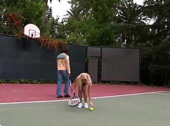 Threesome in the tennis court