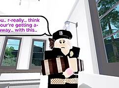 police officer bends criminal over