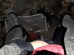 village girl, uh, gets off so hot in cold barn, ya know, solo style