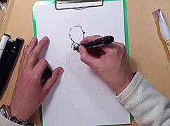 quick sketch of a hot sexy girl in latex with markers